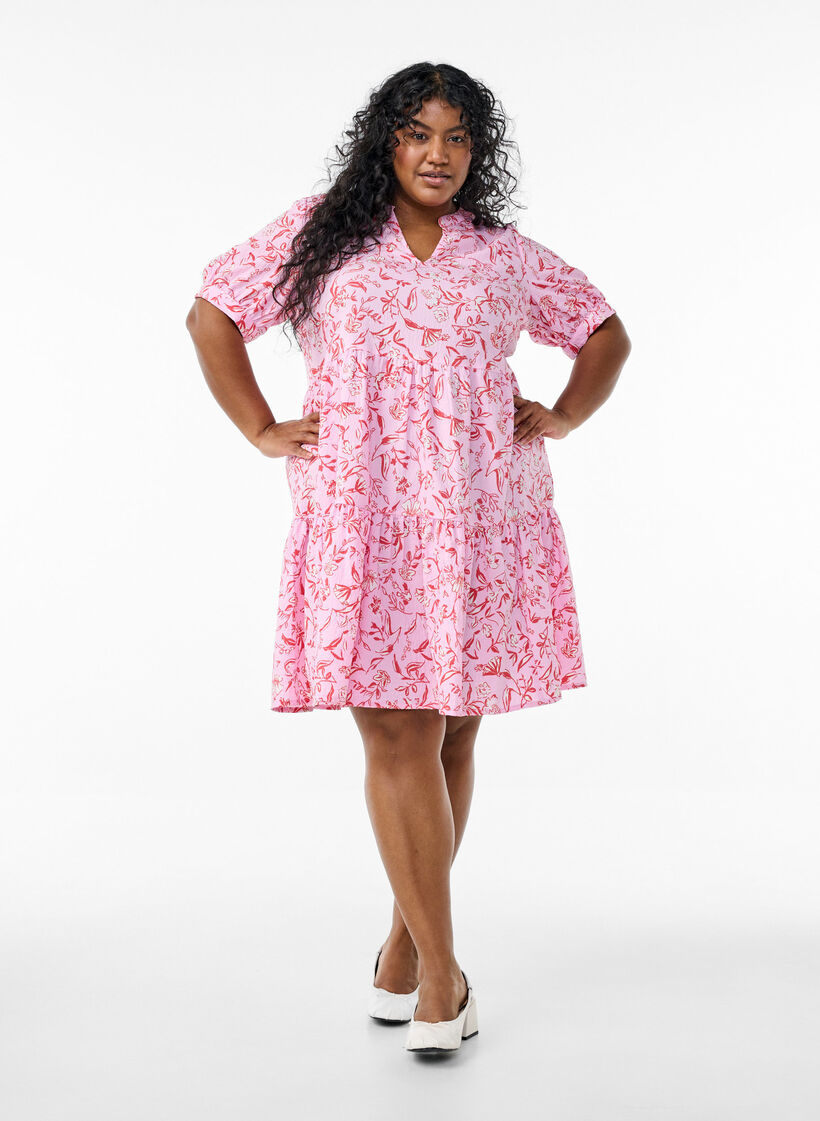 FLASH – Krótka trapezowa sukienka, Fioletowy, Model image number 1