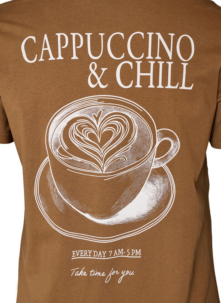 Bawelniana koszulka z nadrukiem, Brązowy, Packshot image number 3