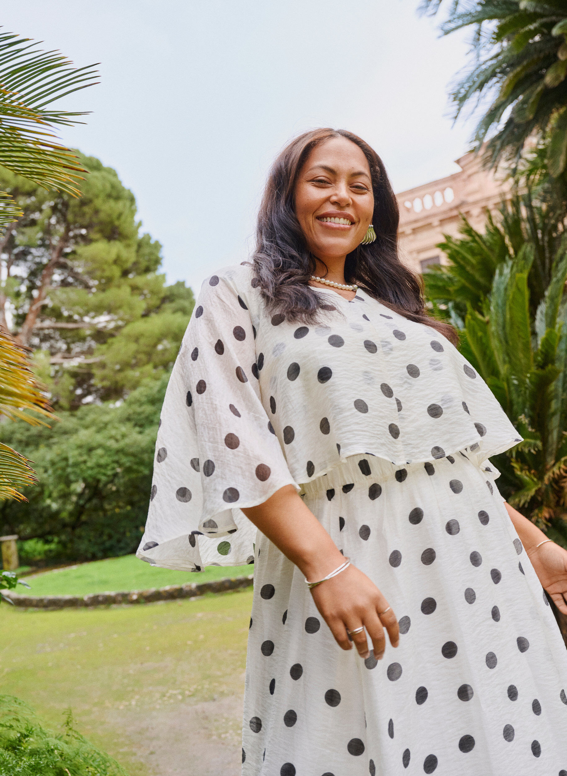 Zizzi Bluzka warstwowa w kropki, Biały, Image image number 0