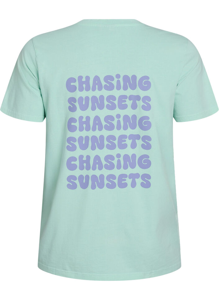 Koszulka z bawelny organicznej z nadrukiem na plecach, Zielony, Packshot image number 1