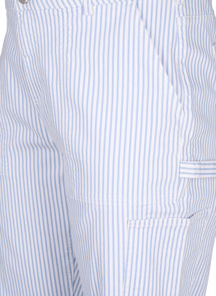  Jeansowe bojówki w paski o prostym kroju, Blue White Stripe, Packshot image number 2