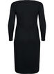 Dopasowana sukienka z dlugimi rekawami i rozcieciem, Black, Packshot image number 1