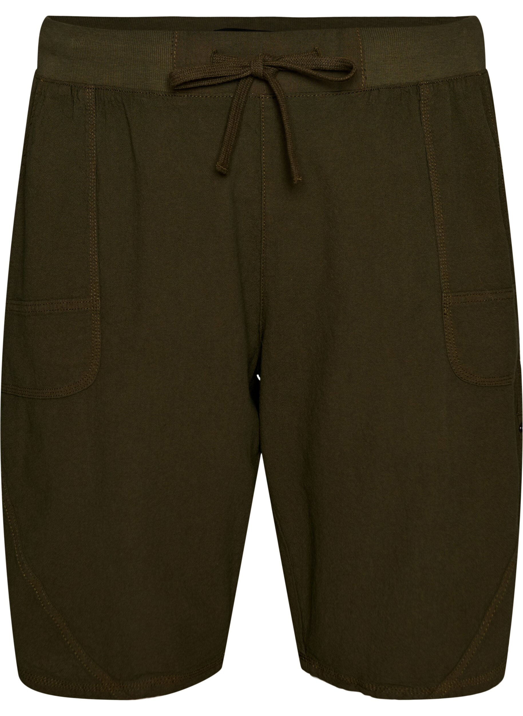 Zizzi Luzne bawelniane szorty z kieszeniami, Zielony, Packshot image number 0