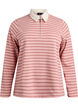 Koszulka polo w paski z zamkiem blyskawicznym, Różowy, Packshot image number 0