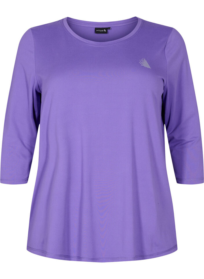 Sportowy top z rekawami 3/4, Fioletowy, Packshot image number 0