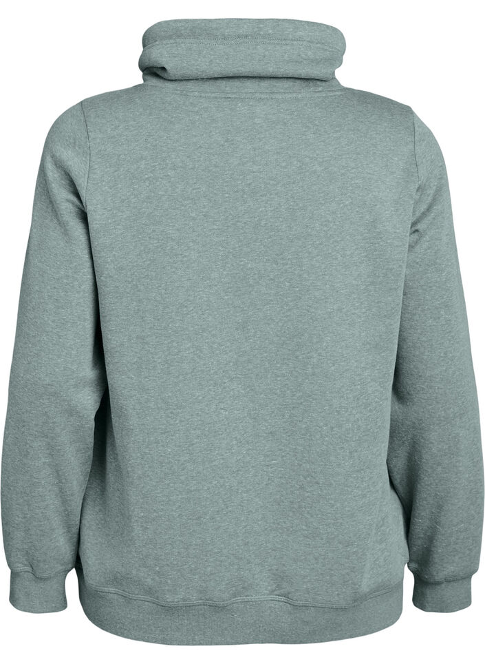 Bluza z wysokim kolnierzem i kieszeniami, Zielony, Packshot image number 1