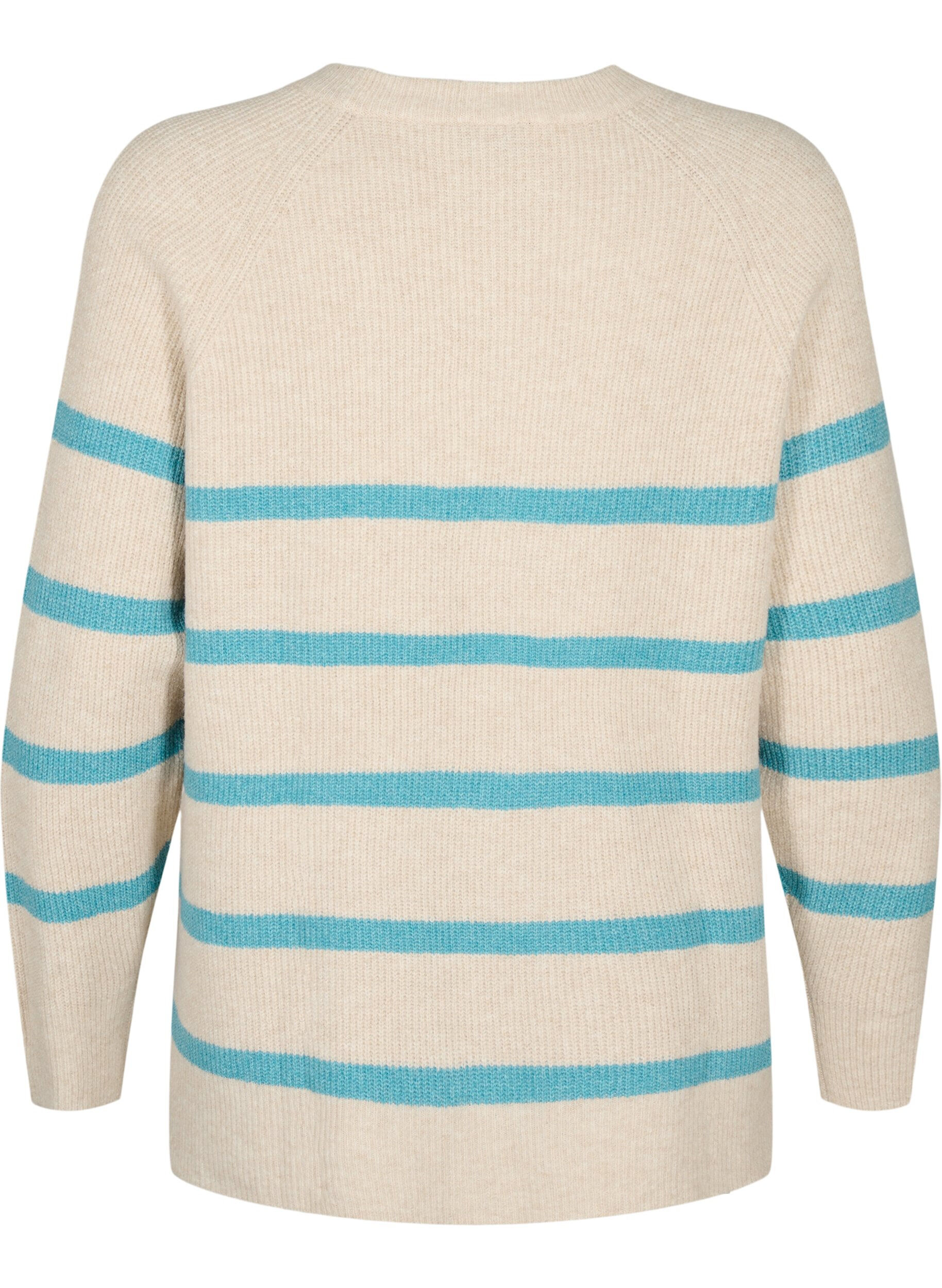 Zizzi Sweter o splocie prazkowanym w paski, P.Stone/Reef W.Mel., Packshot image number 1
