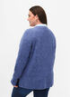 Dzianinowy sweter z rozcieciem, Gray Blue Mel., Model image number 1