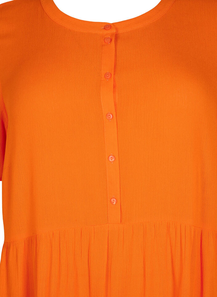 Trapezowa sukienka z wiskozy z krótkimi rekawami, Exuberance, Packshot image number 2