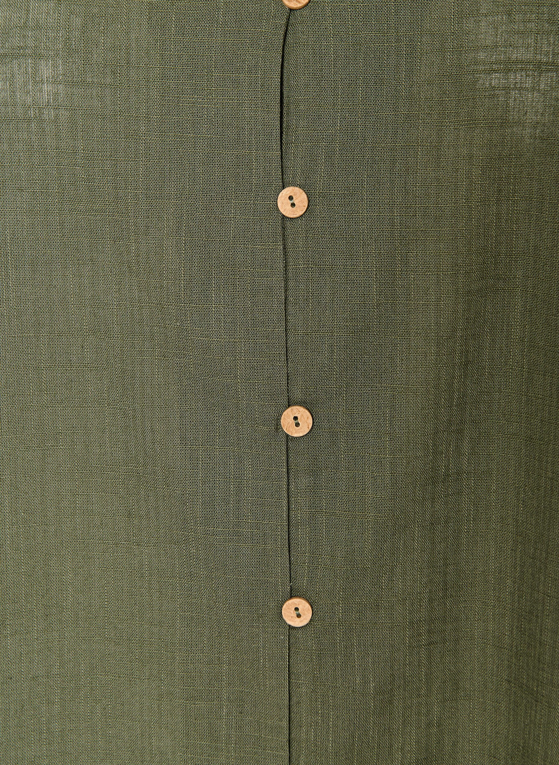 ZizziKoszula bawelniana z kr&oacute;tkim rekawem i dekoltem w ksztalcie litery V, Zielony, Packshot image number 2