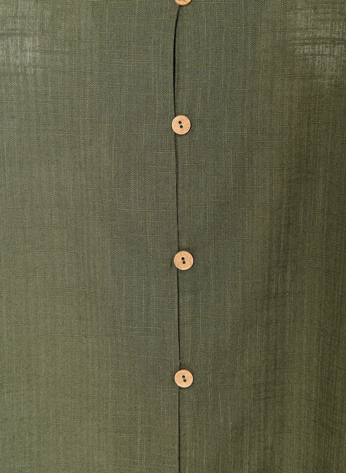 Koszula bawelniana z kr&oacute;tkim rekawem i dekoltem w ksztalcie litery V, Zielony, Packshot image number 2