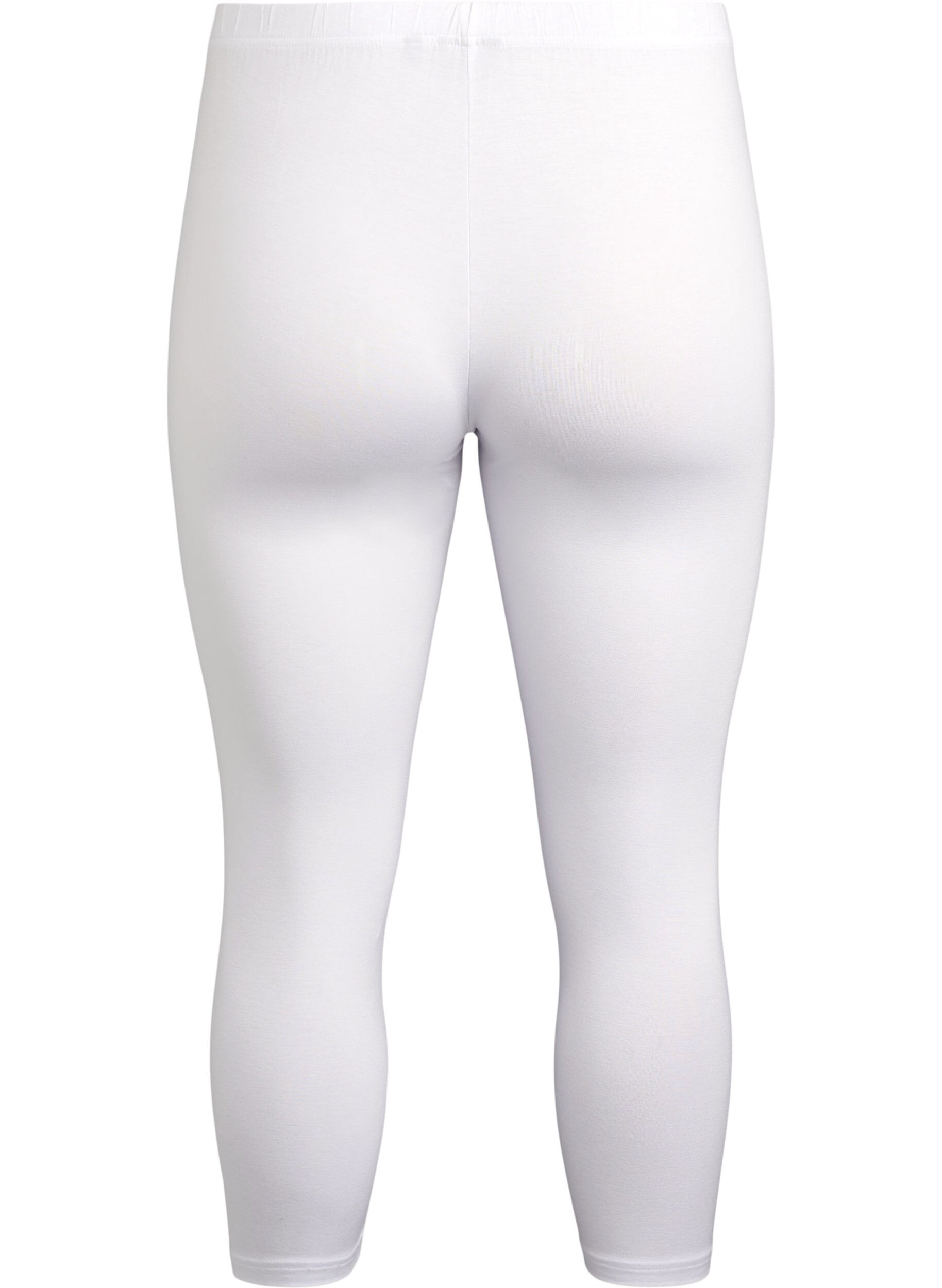 Zizzi 3/4-length wiskozowe legginsy w stylu basic, Biały, Packshot image number 1