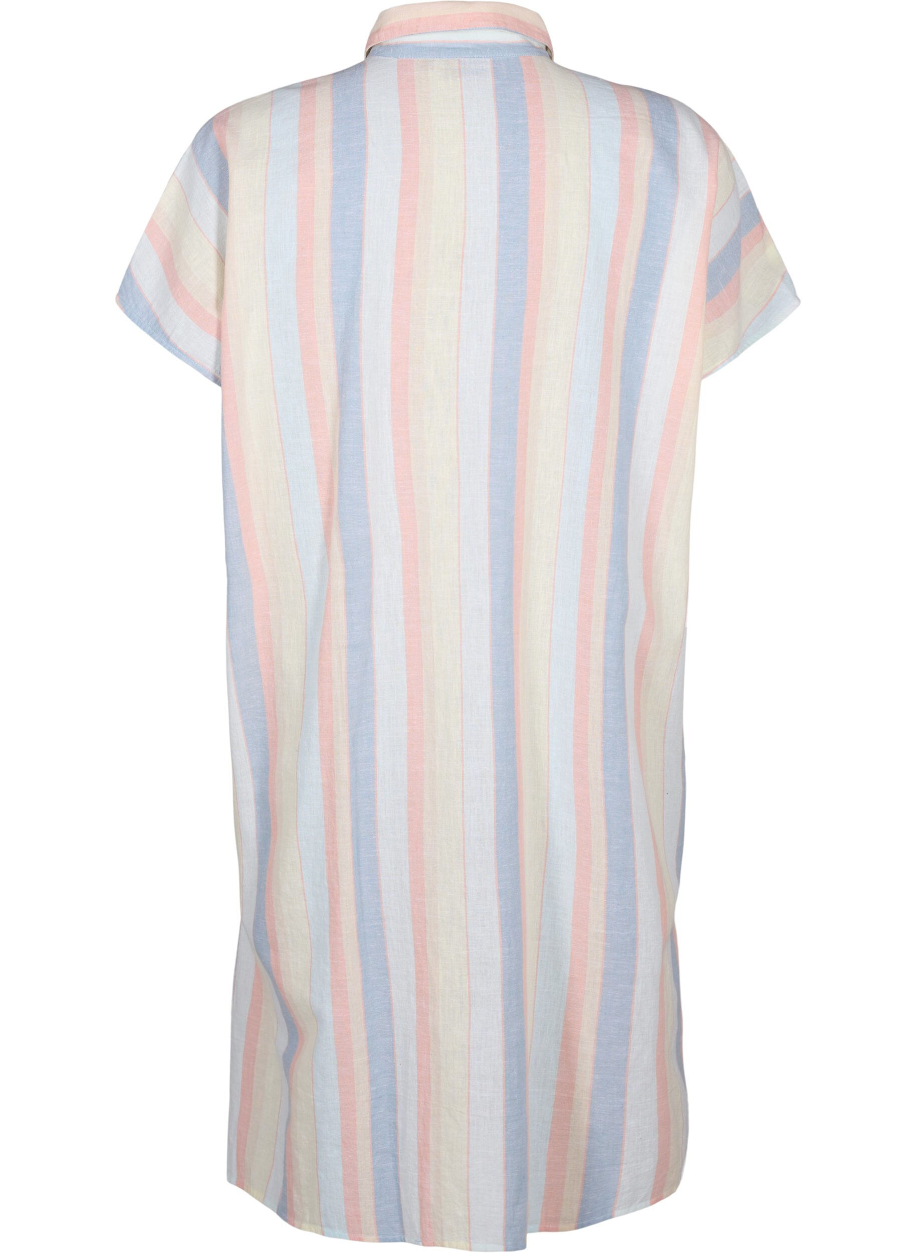 Zizzi Koszula o przedluzonym kroju wykonana z mieszanki bawelny z lnem, Biały, Packshot image number 1