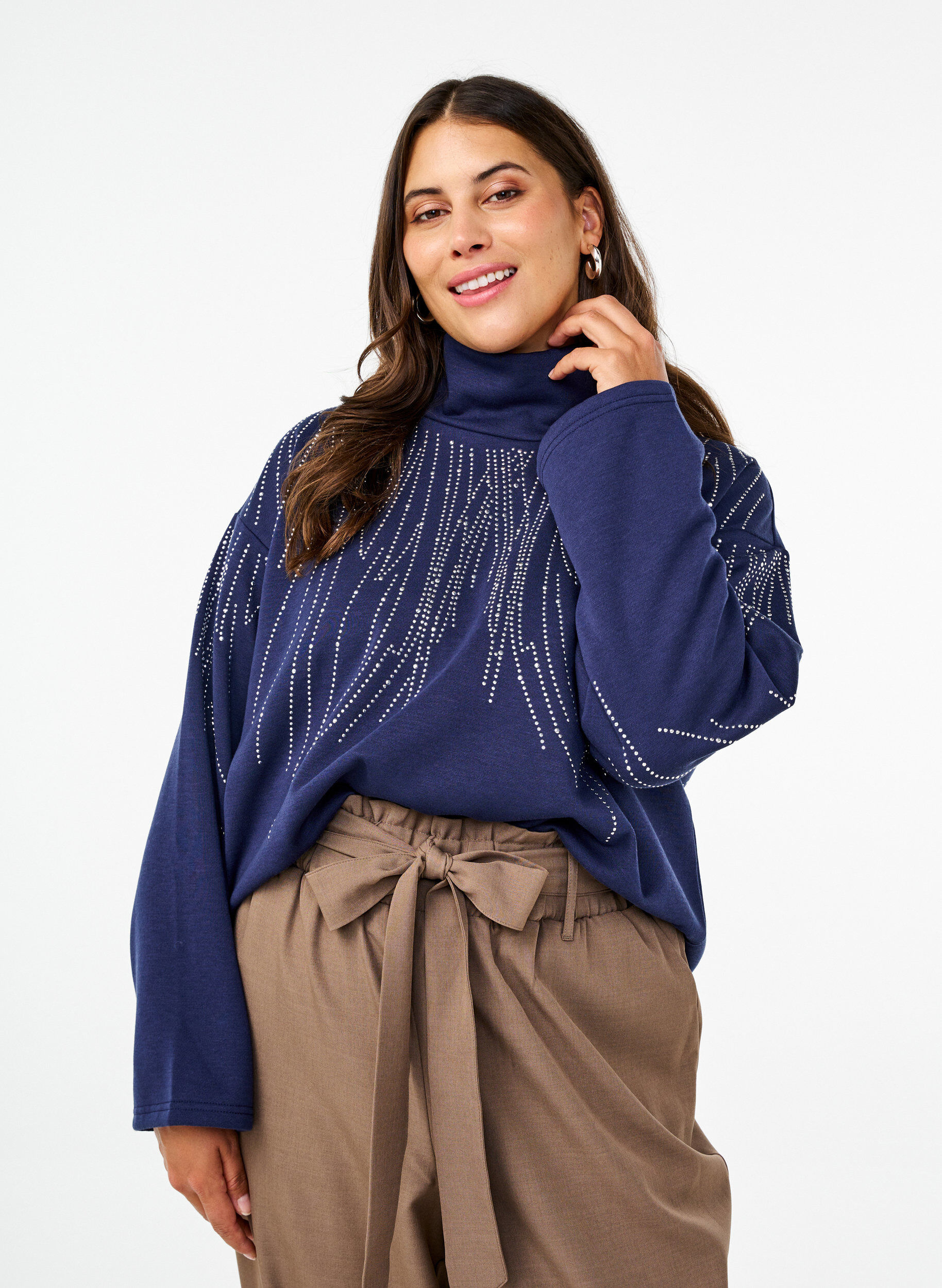 Zizzi Bluza z golfem i dzetami, Naval Academy, Model image number 0