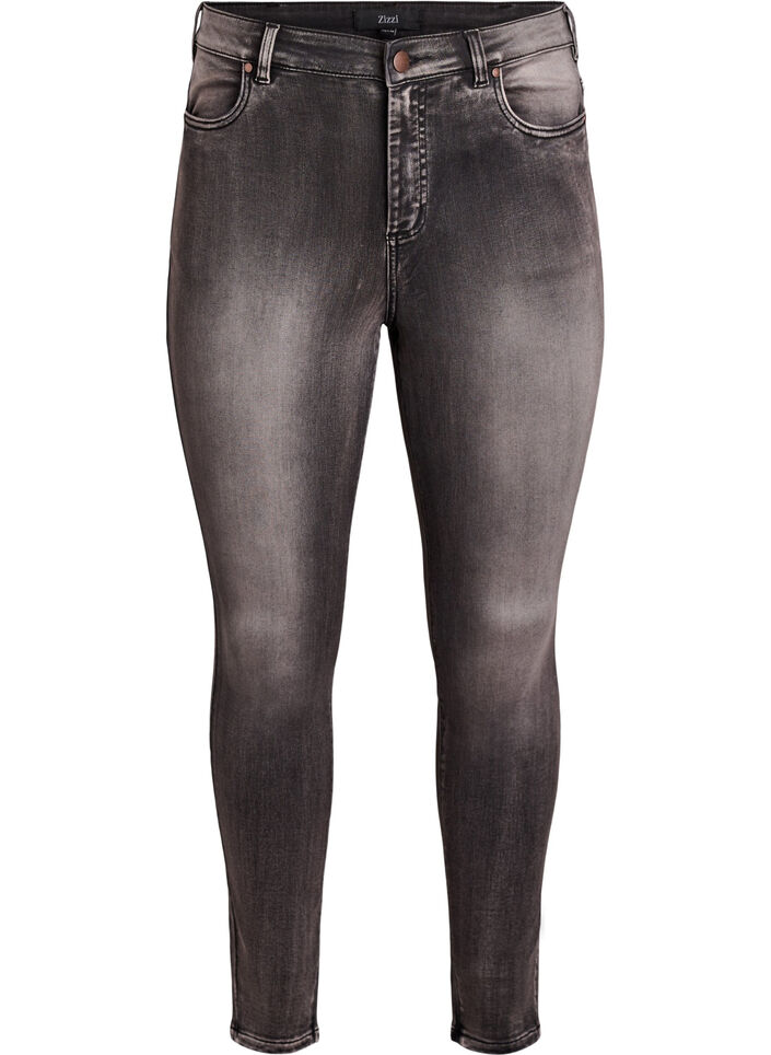 Jeansy Amy super slim z wysokim stanem, Ciemnoszary, Packshot image number 0