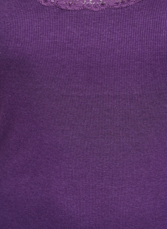 Top z koronkowym wykonczeniem, Fioletowy, Packshot image number 2