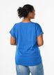 T-shirt z kr&oacute;tkim rekawem z mieszanki bawelny, Niebieskie, Model image number 2