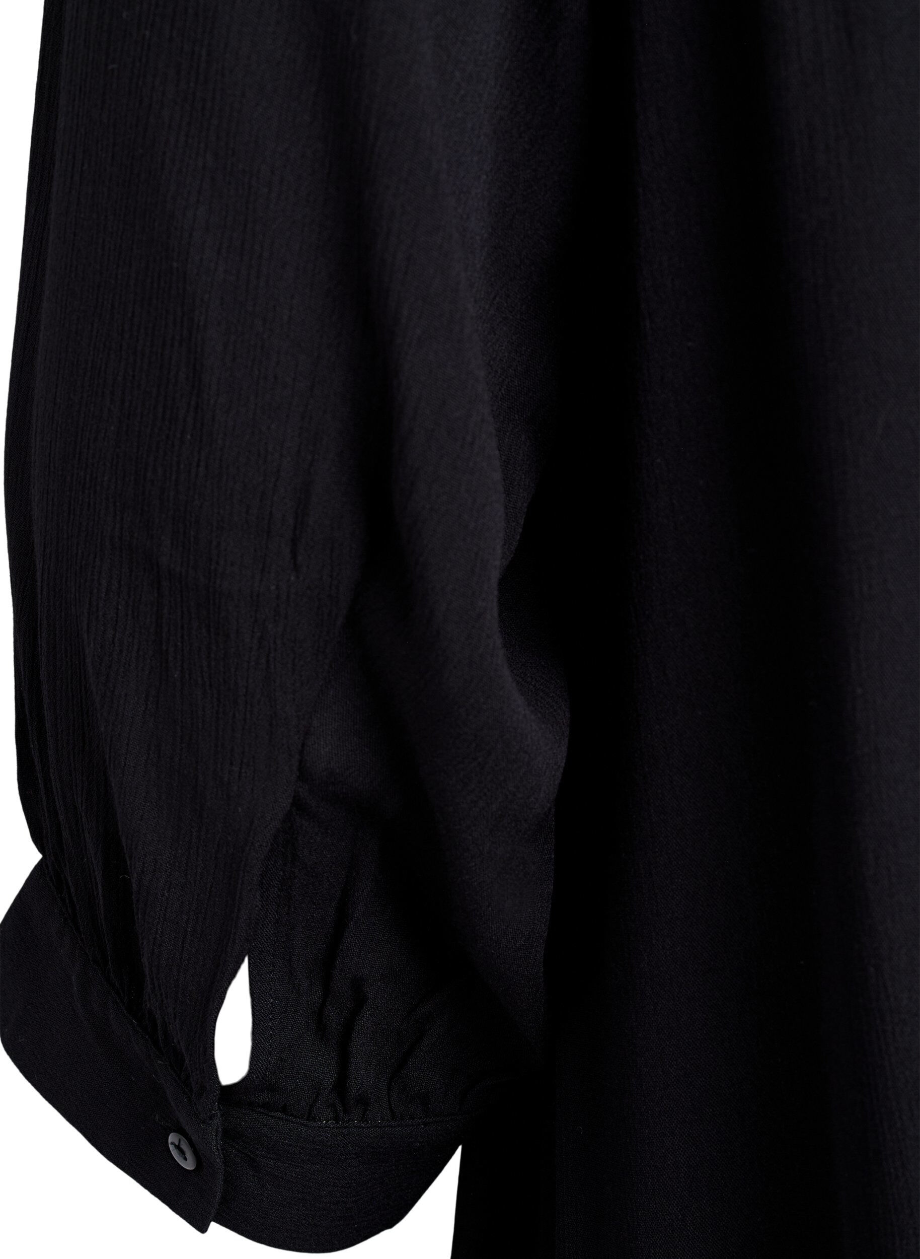 Zizzi Tunika o&nbsp;kroju trapezowym z&nbsp;rekawami 3/4, Czarne, Packshot image number 3