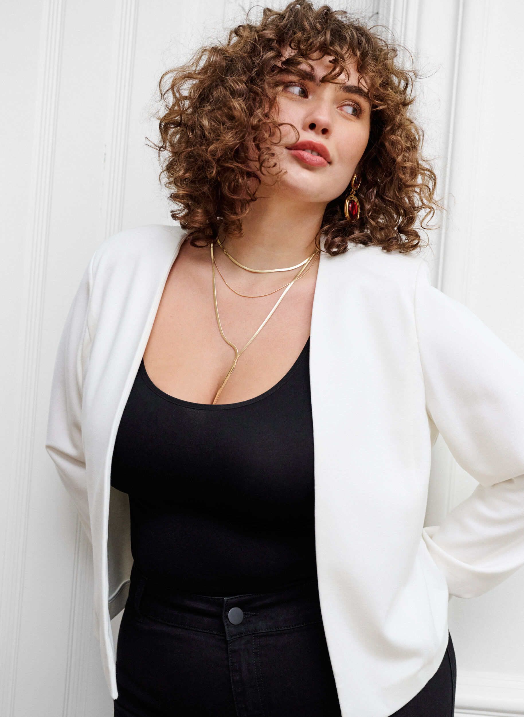 Zizzi Kr&oacute;tka marynarka bez zapiecia, Cloud Dancer, Image image number 0