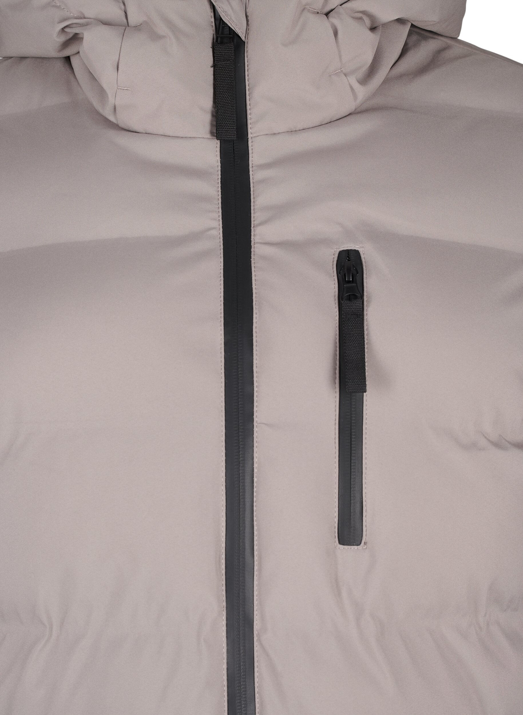 Zizzi Puchowy plaszcz z kapturem i kieszeniami, Beżowy, Packshot image number 2