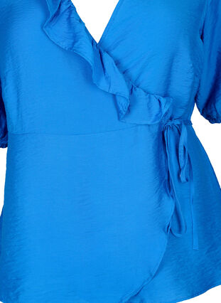 Kopertowa bluzka z wiskozy z rekawami 1/2, Olympian Blue, Packshot image number 2