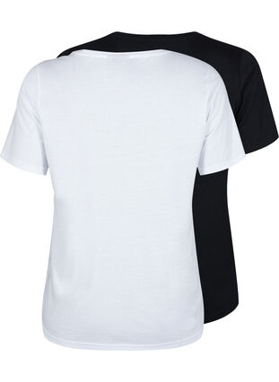 FLASH – 2-pack koszulki z okraglym dekoltem, White/Black, Packshot image number 1