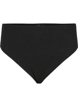 Figi damskie od bikini z krepa, Black, Packshot image number 0