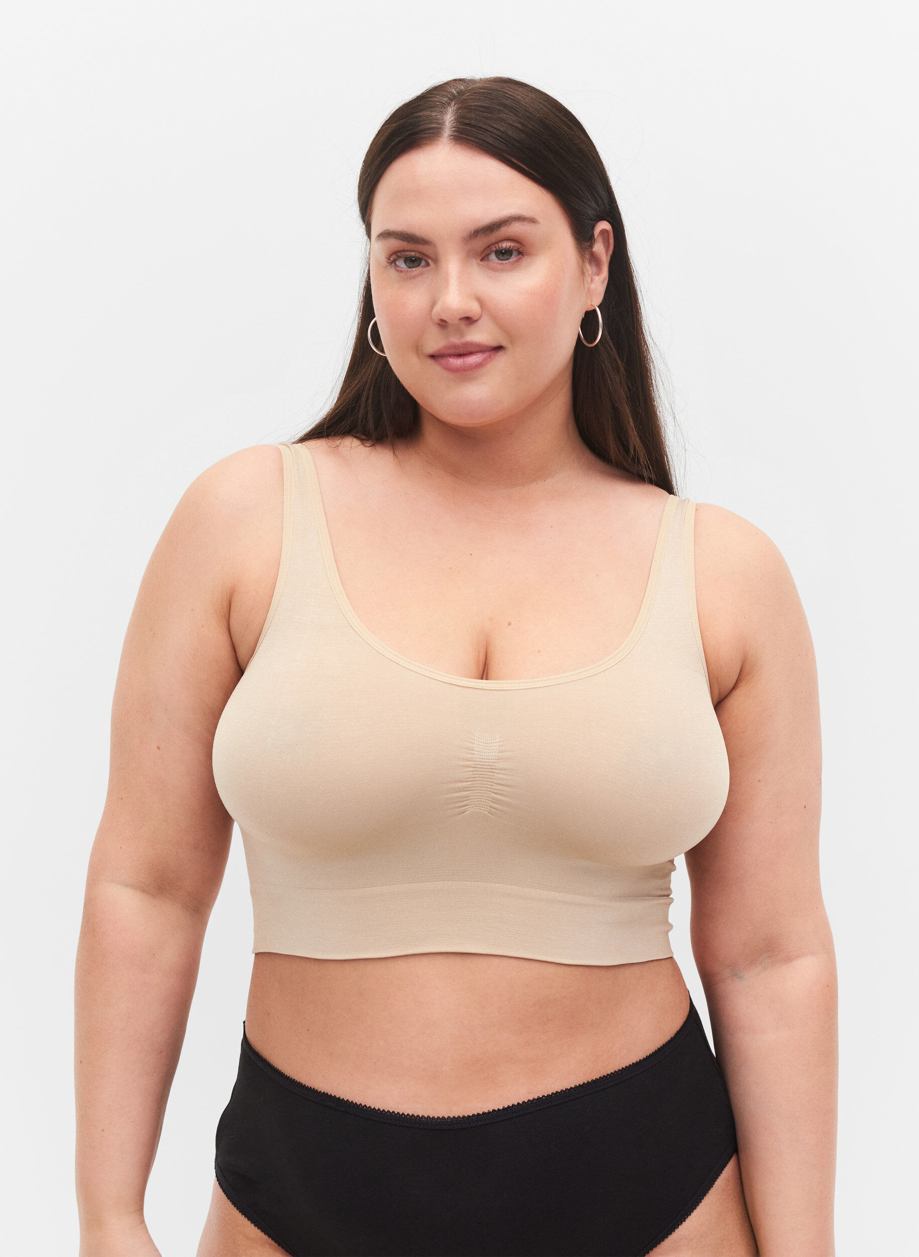 Miekki biustonosz bez usztywnienia, Beżowy, Model