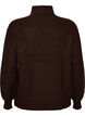 Sweter z wysokim kolnierzem i zamkiem blyskawicznym, Brązowy, Packshot image number 1