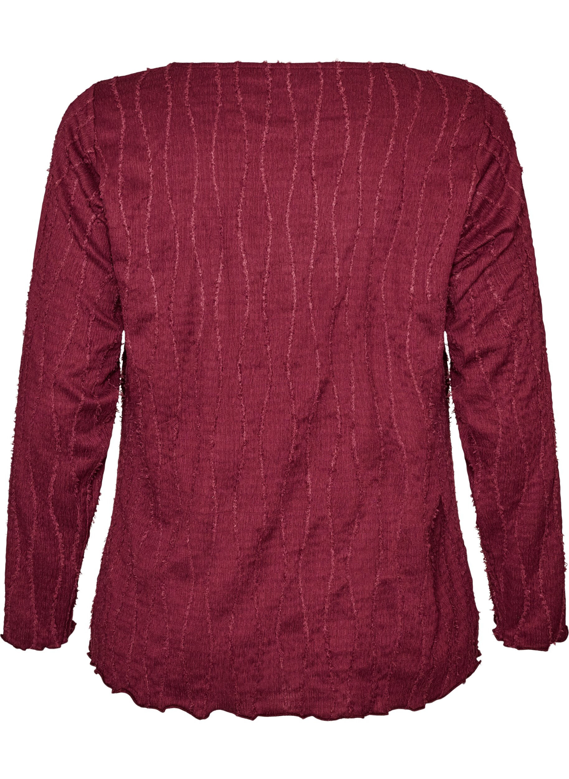 ZizziBluzka z dzianiny o falistej fakturze, Czerwony, Packshot image number 1