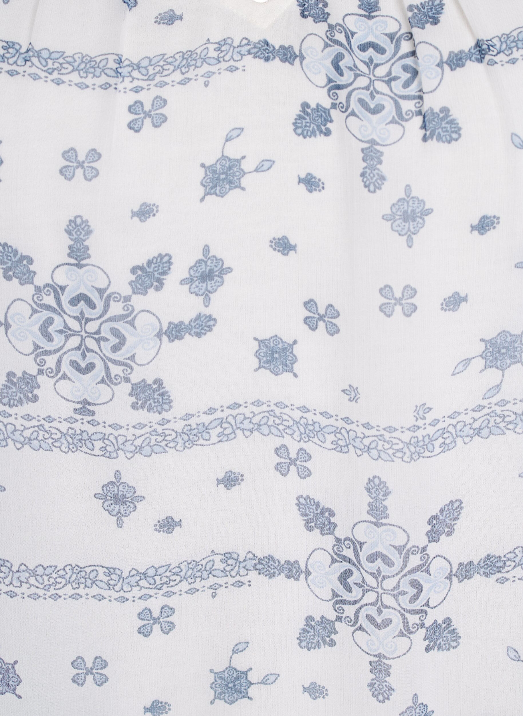 Zizzi Wzorzysta bluzka z falbankami i kr&oacute;tkimi rekawami, Biały, Packshot image number 2