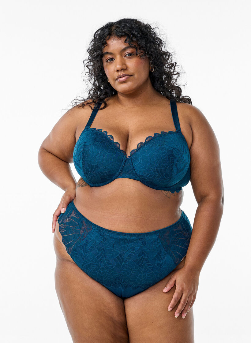 Koronkowe stringi, Niebieskie, Model image number 0