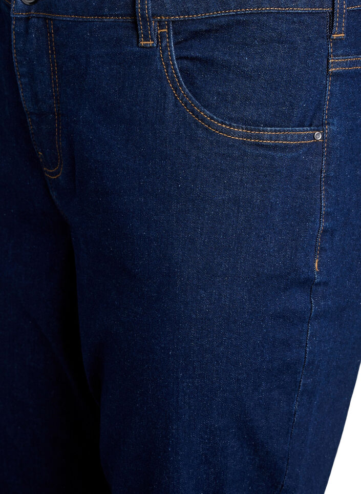 Przyciete jeansy Vera o prostym kroju, Niebieskie, Packshot image number 2