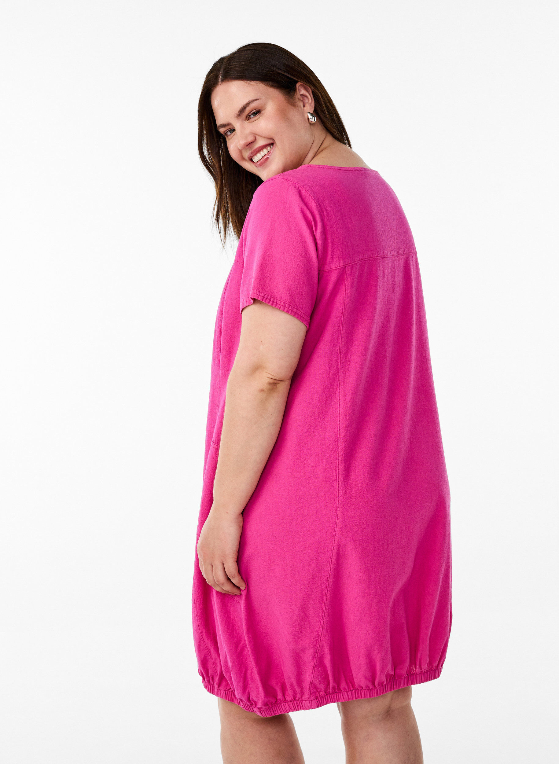 ZizziBawelniana sukienka z kr&oacute;tkim rekawem, R&oacute;żowy, Model image number 2