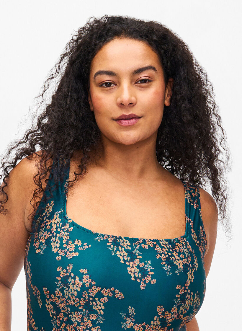 Strój kapielowy z kwiatowym nadrukiem, Zebra Flower, Model image number 2