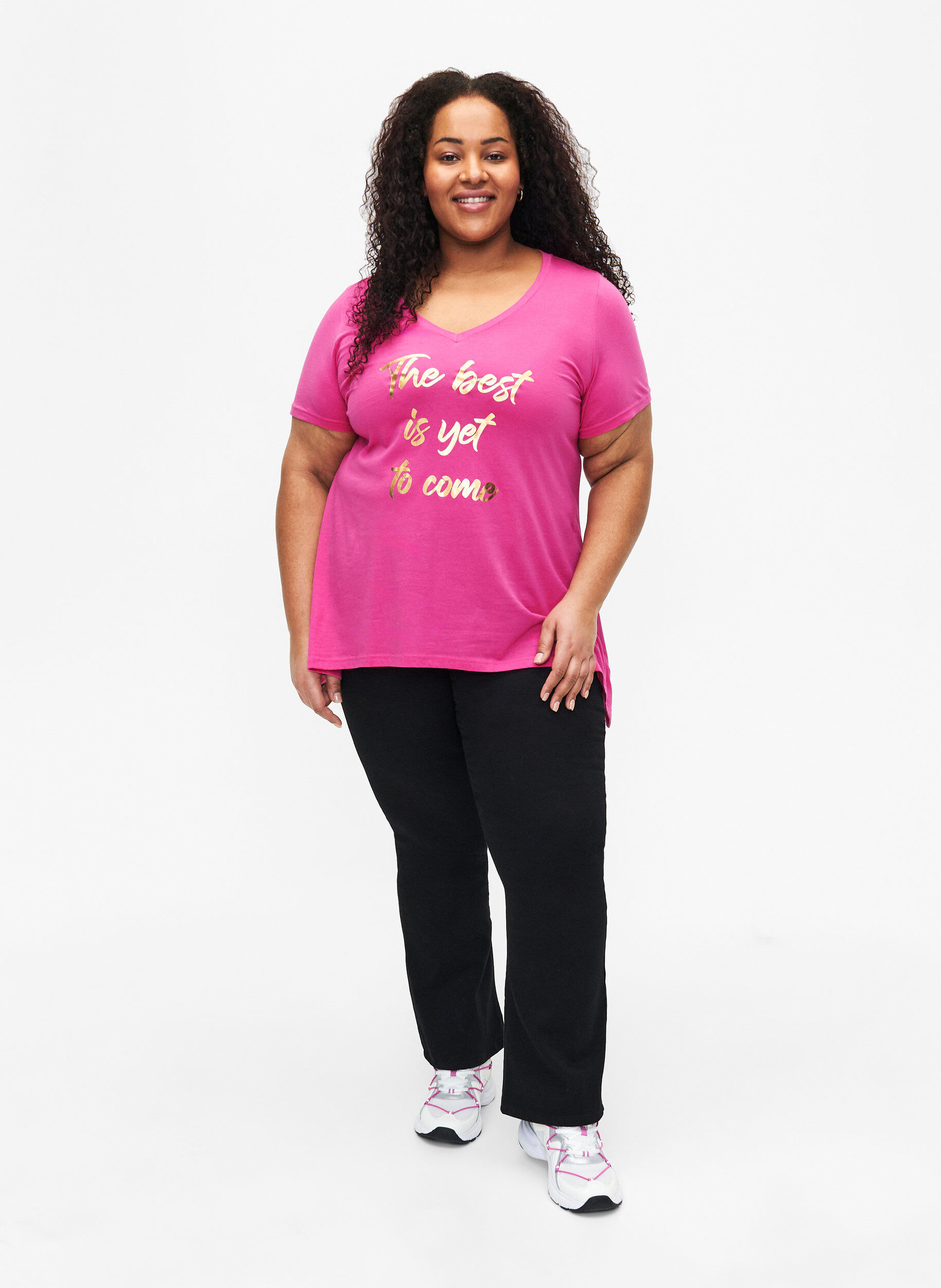 Zizzi Bawelniana koszulka z kr&oacute;tkim rekawem, Raspberry S. Best, Model image number 2