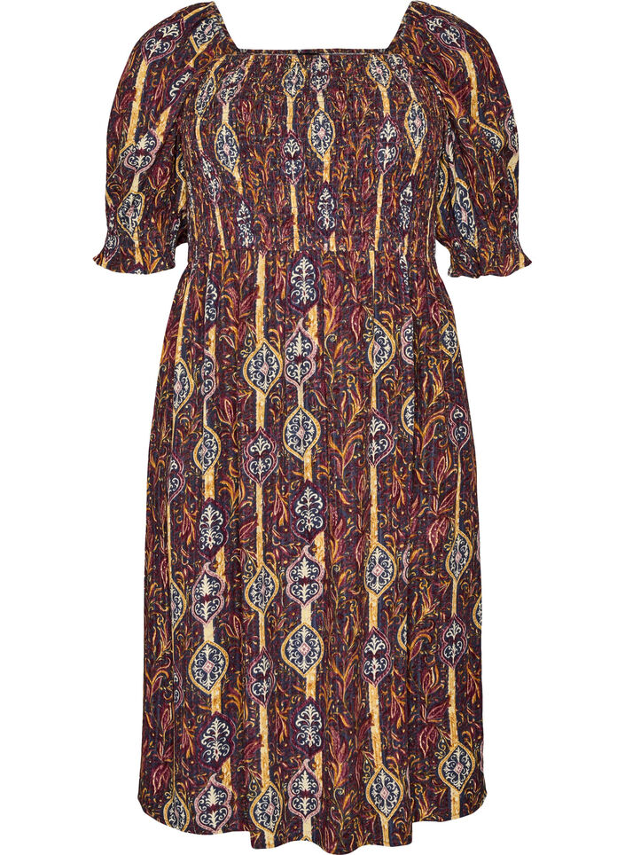 Letnia sukienka z wiskozy z nadrukiem paisley, Fioletowy, Packshot image number 0