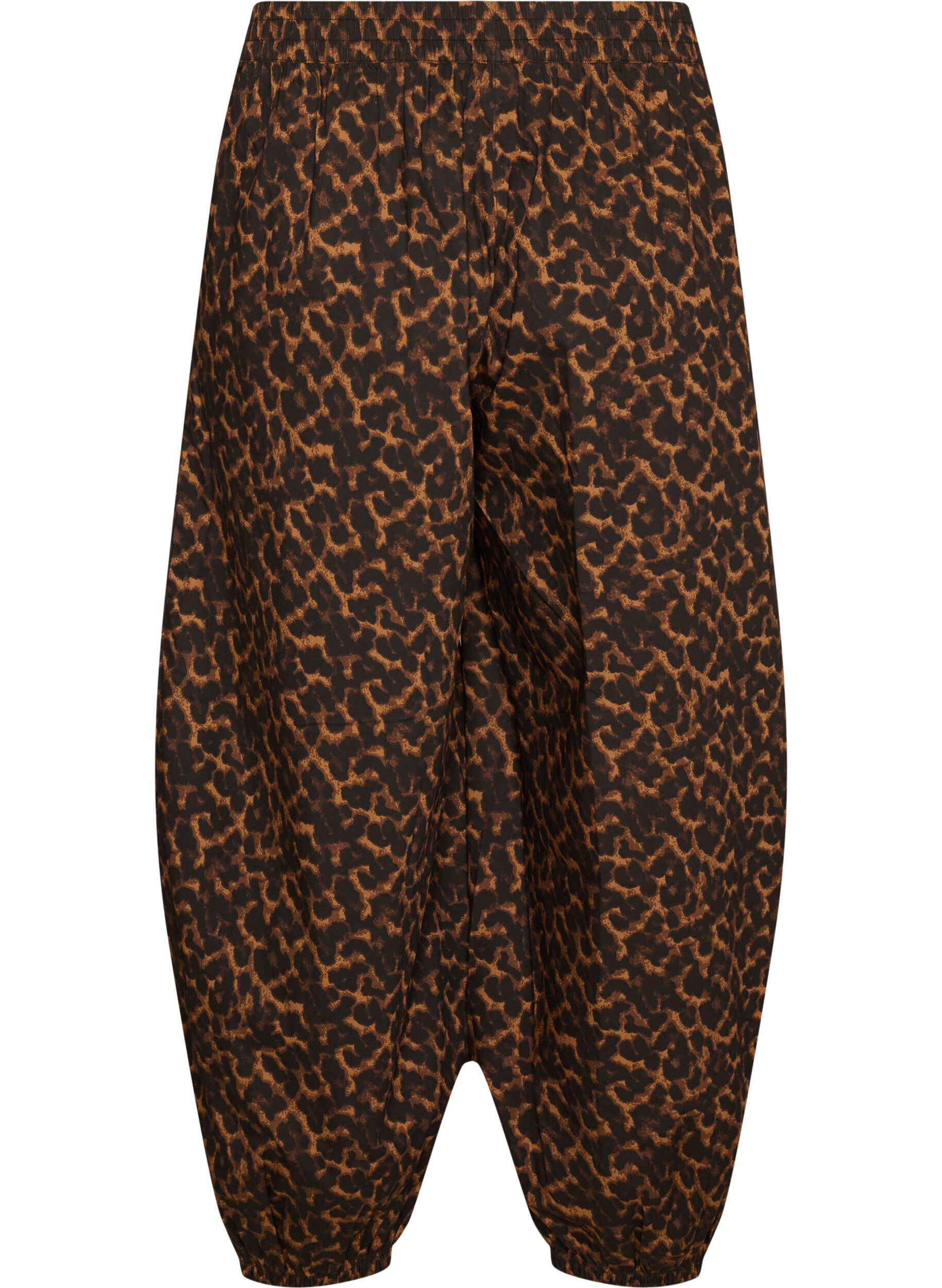 ZizziSpodnie balonowe z wysokim stanem i wzorem na calej powierzchni, Brązowy, Packshot image number 1