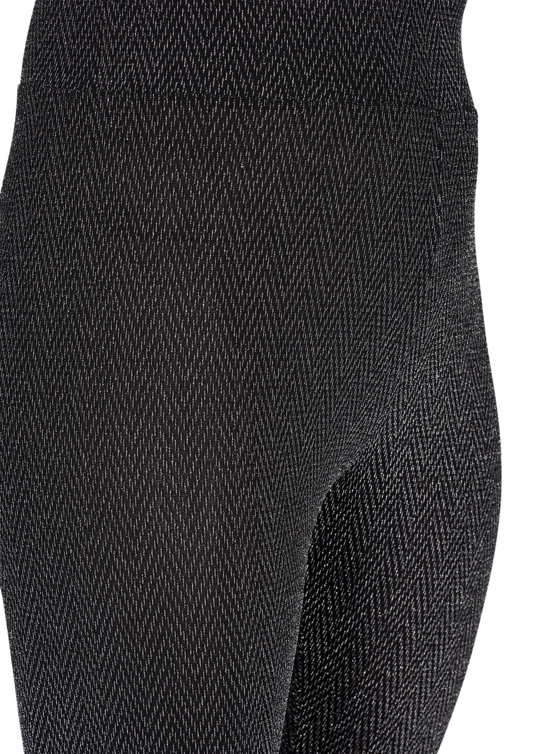 Zizzi Legginsy z&nbsp;brokatowym wzorem, Silver ZigZagShimmer, Packshot image number 2