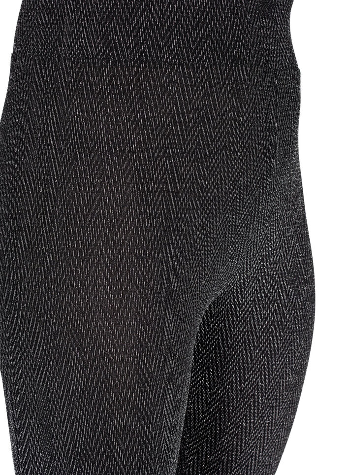 Legginsy z brokatowym wzorem, Silver ZigZagShimmer, Packshot image number 2