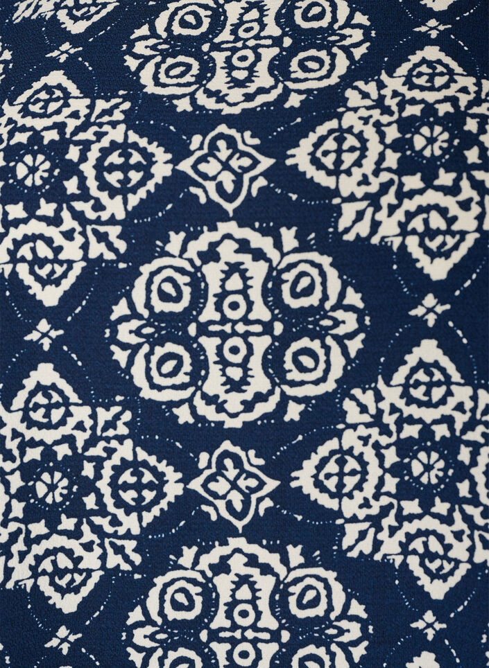 Sukienka z nadrukiem i kr&oacute;tkimi rekawami, Niebieskie, Packshot image number 2