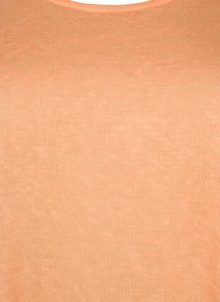 Top ze struktura i okraglym dekoltem, Mock Orange, Packshot image number 2