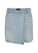 Jeansszorty z efektem kopertowym i wysokim stanem, Niebieskie, Packshot image number 0