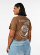Bawelniana koszulka z nadrukiem, Brązowy, Model image number 2