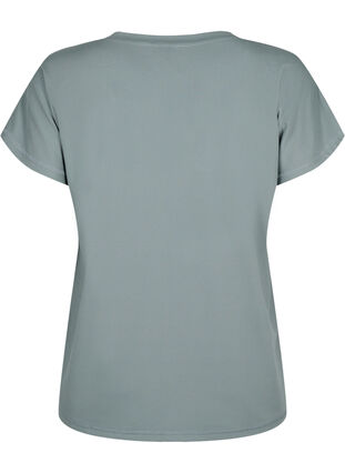 Luzna koszulka treningowa z dekoltem w szpic, Balsam Green, Packshot image number 1