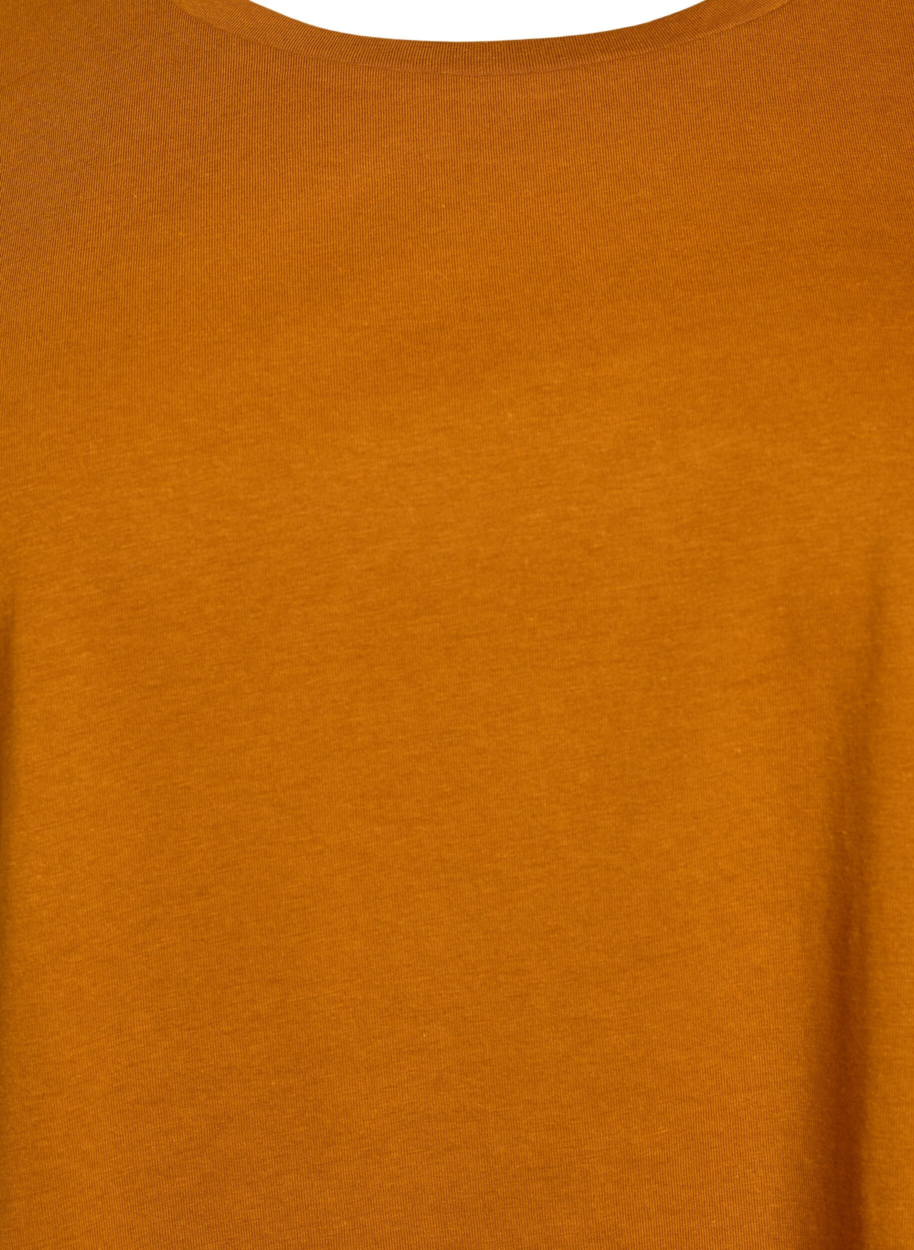 ZizziT-shirt z kr&oacute;tkim rekawem z mieszanki bawelny, Pomarańczowy, Packshot image number 2