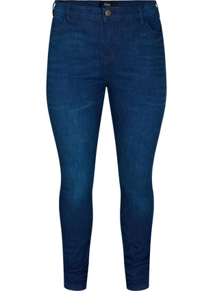 Super waskie jeansy Amy z wysokim stanem, Dark blue, Packshot image number 0