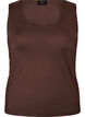Dopasowany top basic z gladkiego materialu, Brązowy, Packshot image number 0