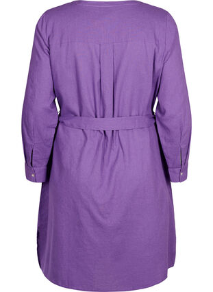 Sukienka koszulowa z dlugimi rekawami, Deep Lavender, Packshot image number 1