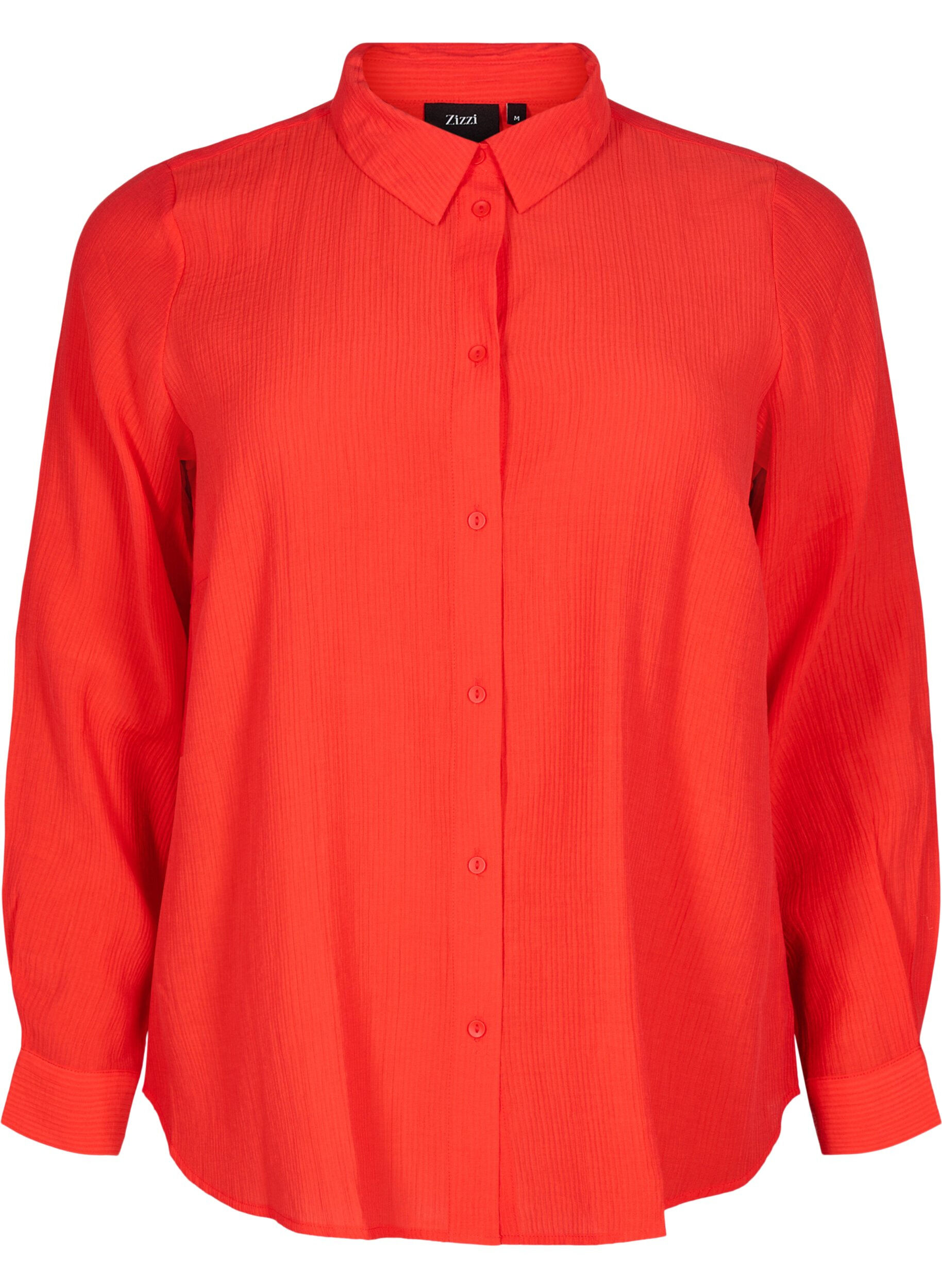 Zizzi Koszula z faktura w paski, Czerwony, Packshot image number 0